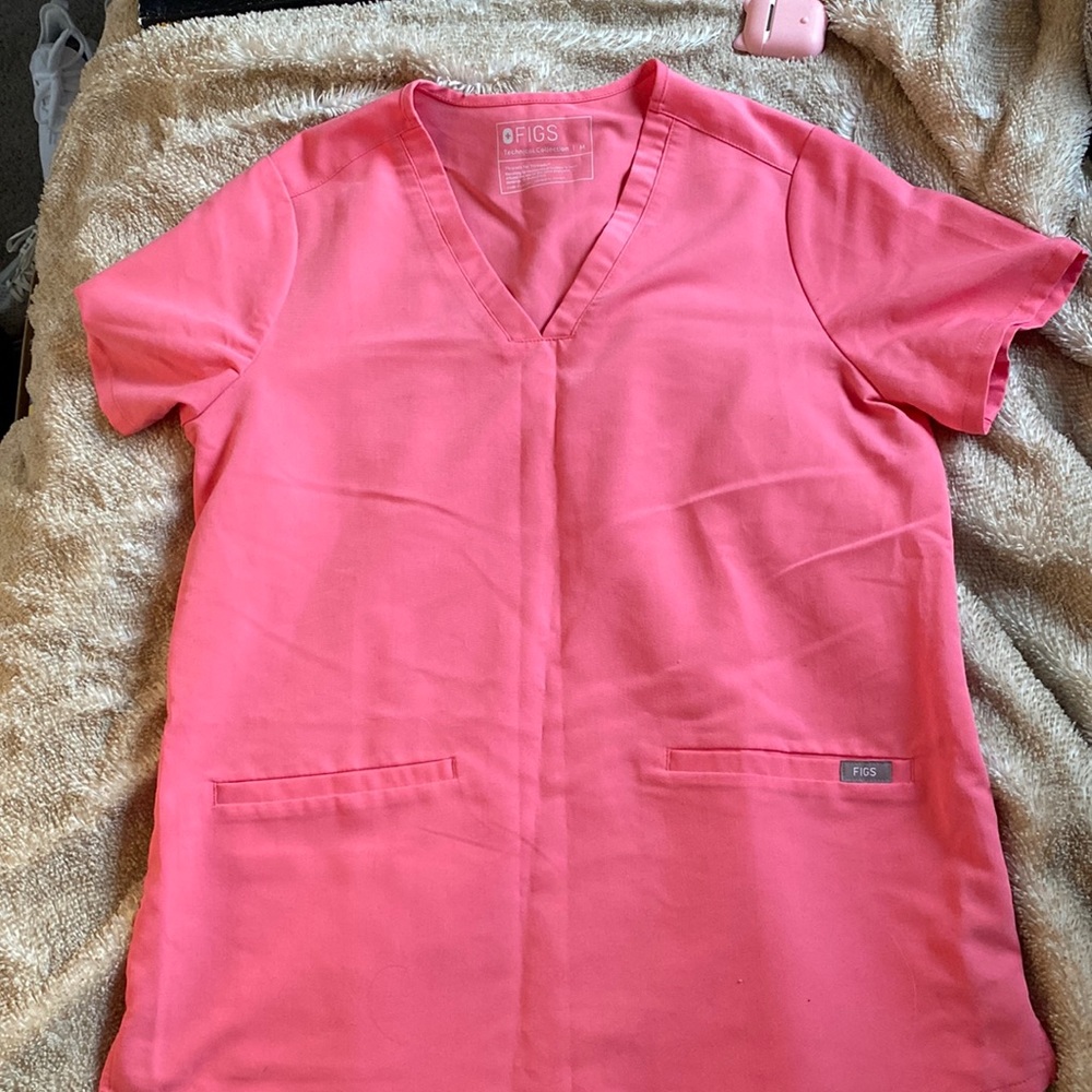 FIGS Neon Pink scrub top